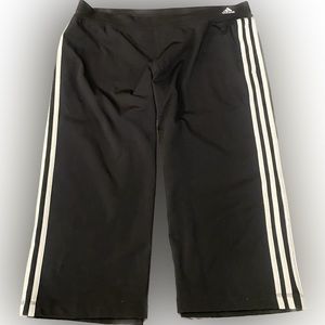 Adidas 3 Stripe 3/4 Track Pants / Color: Black & White / Size: XL
